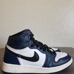 Nike Air Jordan 1 High OG Sneaker Shoe Midnight Navy Big Kids 5 Youth FD1437-401